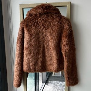 Abercrombie & Fitch faux fur brown coat (S) (never worn!)